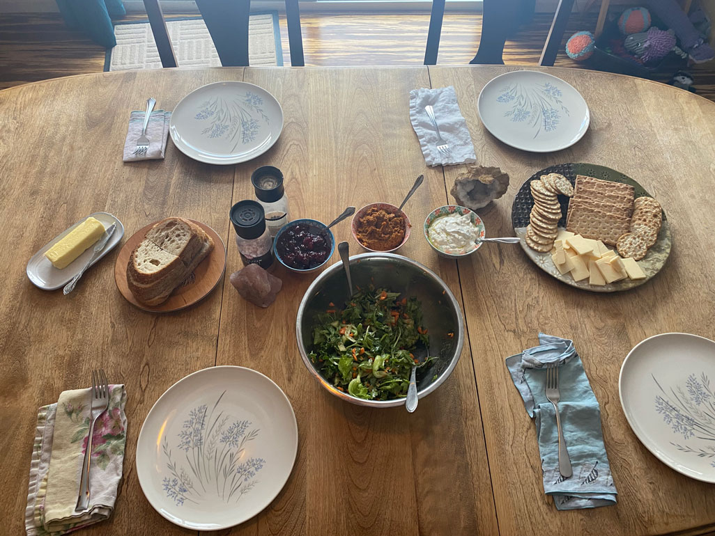 table-setting food display at the table